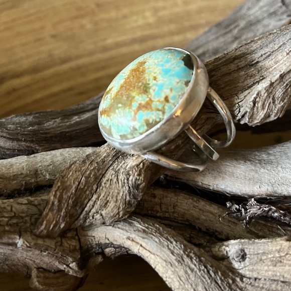 Sterling Silver Turquiose Ring size 8 - Picture 6 of 6